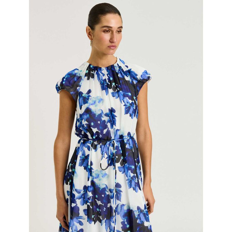 Veronika Maine Ivory Climbing Vine Belted Midi Dress image number 3